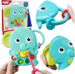 Woopie Baby jucărie senzorială de dentiție elefant Montessori 4‑în‑1