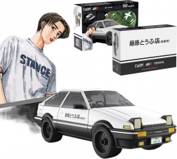 Set de construcție CaDA Toyota AE86 Trueno Initial D – mașină urbană albă, 72 piese