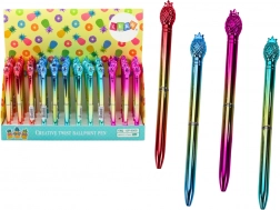 Pix cu bilă cu ananas, auriu, rezerve albastre 0,7 mm