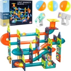 Set de construcție magnetică 3D cu lumină, 110 piese
