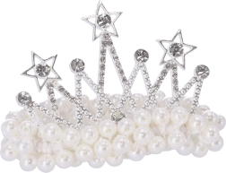 Elastic decorativ pentru păr cu perle – Coroană