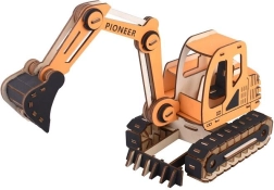 Woodcraft puzzle 3D din lemn excavator portocaliu
