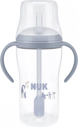 Biberon pentru bebeluși NUK Perfect Match cu pai din silicon PENGUIN 260 ml