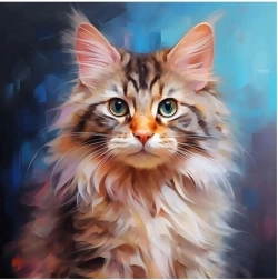 Mozaic cu diamante - Portret pisică