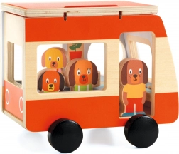 Multivan din lemn cu ursuleți Djeco