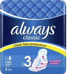 Always Classic Night absorbante igienice 8 buc