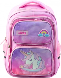 Rucsac de școală cu unicorn și curea de piept roz 20L