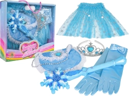 Set mică prințesă – rochie albastru deschis și accesorii