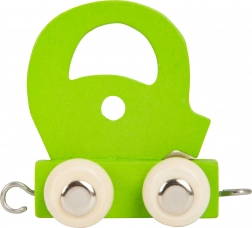 Trenuleț din lemn alfabet colorat litera Q