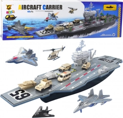 Portavion militar mare cu tancuri și avioane 70cm