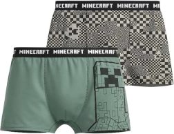 Boxeri băieți Minecraft verde-gri (duopack 2 buc.)