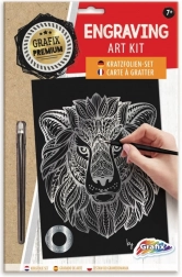 imagine de zgâriat argintie cu leu GRAFIX