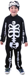 Costum de schelet pentru copii cu căciulă M