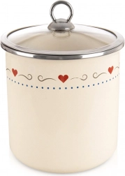 Borcan de bucătărie emailat cu capac de sticlă 1,4 l TONCA