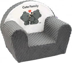 Fotoliu pentru copii din Minky New Baby Cute Family – gri
