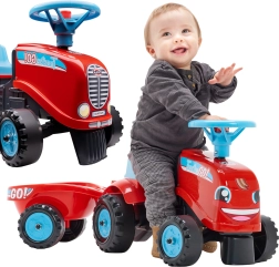 FALK tractor de ride-on GO cu remorcă detașabilă, roșu