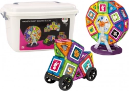 Set de construcție magnetică în valiză 118 piese – roată de moară și clădiri