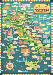 Puzzle Hartă Italia - Tur Italia Vinicolă 1000 de piese