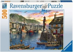 Puzzle Ravensburger Răsărit în port – 500 de piese