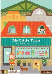 Petit Collage autocolante reutilizabile cu scenă Micul meu oraș