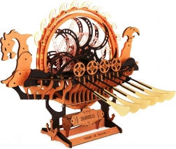 Puzzle din lemn cu drakkar viking cu dragon