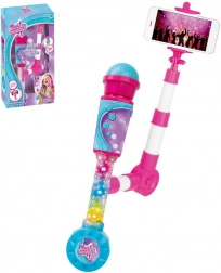 Microfon cu baterii cu efecte luminoase și selfie stick