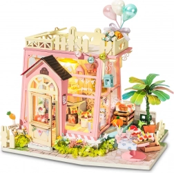 Căsuță miniaturală ROBOTIME Holiday Party Time – kit DIY cu LED