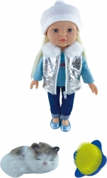 Păpușă cu pisică 43 cm