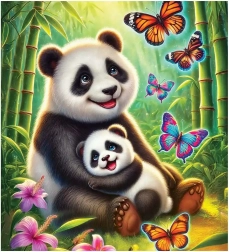 Puzzle din lemn Wooden City – aventură cu panda, 20 piese