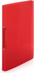 Biblioraft din polipropilenă A4, cu 2 inele, roșu