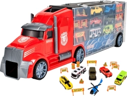 Camion cu mașinuțe și elicopter