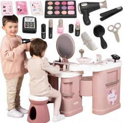 Smoby centru pentru mici stiliști Beauty – salon de frumusețe pentru copii 3‑în‑1 cu 32 de accesorii