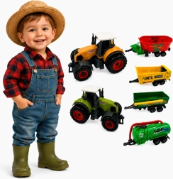 Set Woopie Mini Farmer cu tractoare și remorci