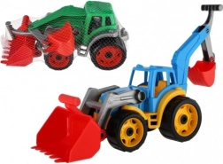 Tractor din plastic – excavator cu cupă, verde