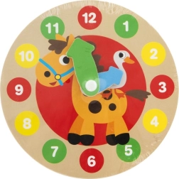 Ceasul meu din lemn pentru început Animăluțe 14 cm