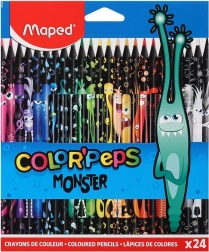 Creioane colorate triunghiulare MAPED Color'Peps Monster 24 buc