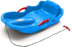 Sanie din plastic cu spătar și frâne Baby Mix Speed Bob albastră