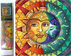 Pictură cu Diamante 7D Lună și Soare 30x30 cm