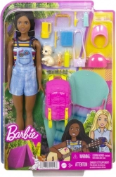 Set de camping Barbie Brooklyn cu accesorii și cățeluș
