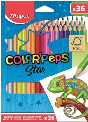 Creioane colorate MAPED Color'Peps, 36 buc