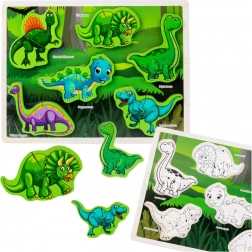 Puzzle de lemn cu dinozauri