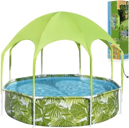 Bestway piscină de grădină cu structură 244 × 51 cm cu copertină SPLASH-IN-SHADE