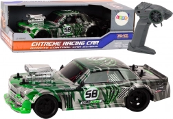 Mașină RC 1:16 cu 2,4G, roți din cauciuc pentru drift – verde