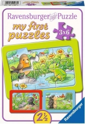 Puzzle Ravensburger Animale în grădină 3x6 piese