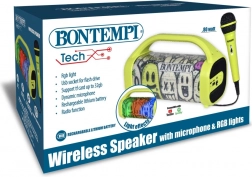 Boxă karaoke wireless cu microfon și efecte luminoase
