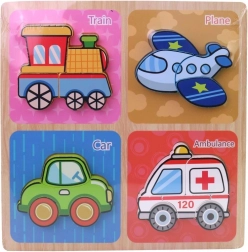 Puzzle din lemn cu mijloace de transport 30 x 30 cm