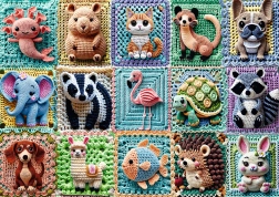 trefl puzzle premium plus animăluțe croșetate 1000 piese