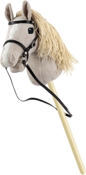 Hobby horse pe băț Milly Mally caluț de pluș gri
