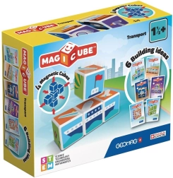 set de construcție magnetică geomag magicube printed transport, 7 piese