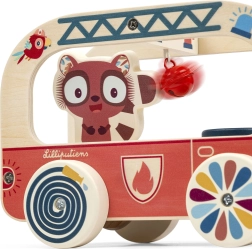 Lilliputiens camion de pompieri din lemn Leul Jack